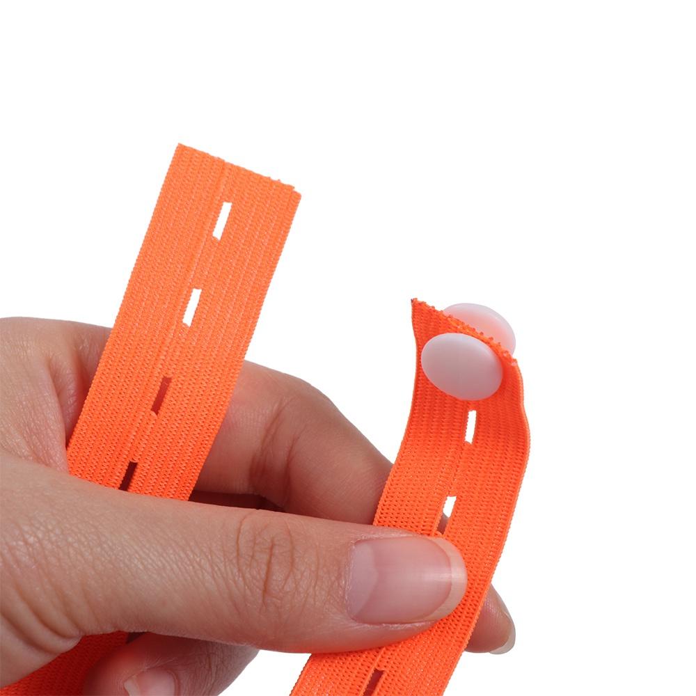 10pcs Flat Storage Elastic Band With Button Hole Binding Belt Binding Strap Lazy