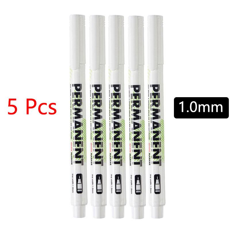 1/3/5PCS White Marker Pens 2.0mm Oily Waterproof White Gel Pen DIY Graffiti Sketching Markers Stationery Wrting School Supplies