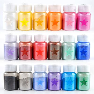 18 Farben Glimmerpulver Epoxidharz Farbpigment Farbstoff Set Kosmetische Qualität Glimmerpulver für Lippenstift Seifenherstellung Bade