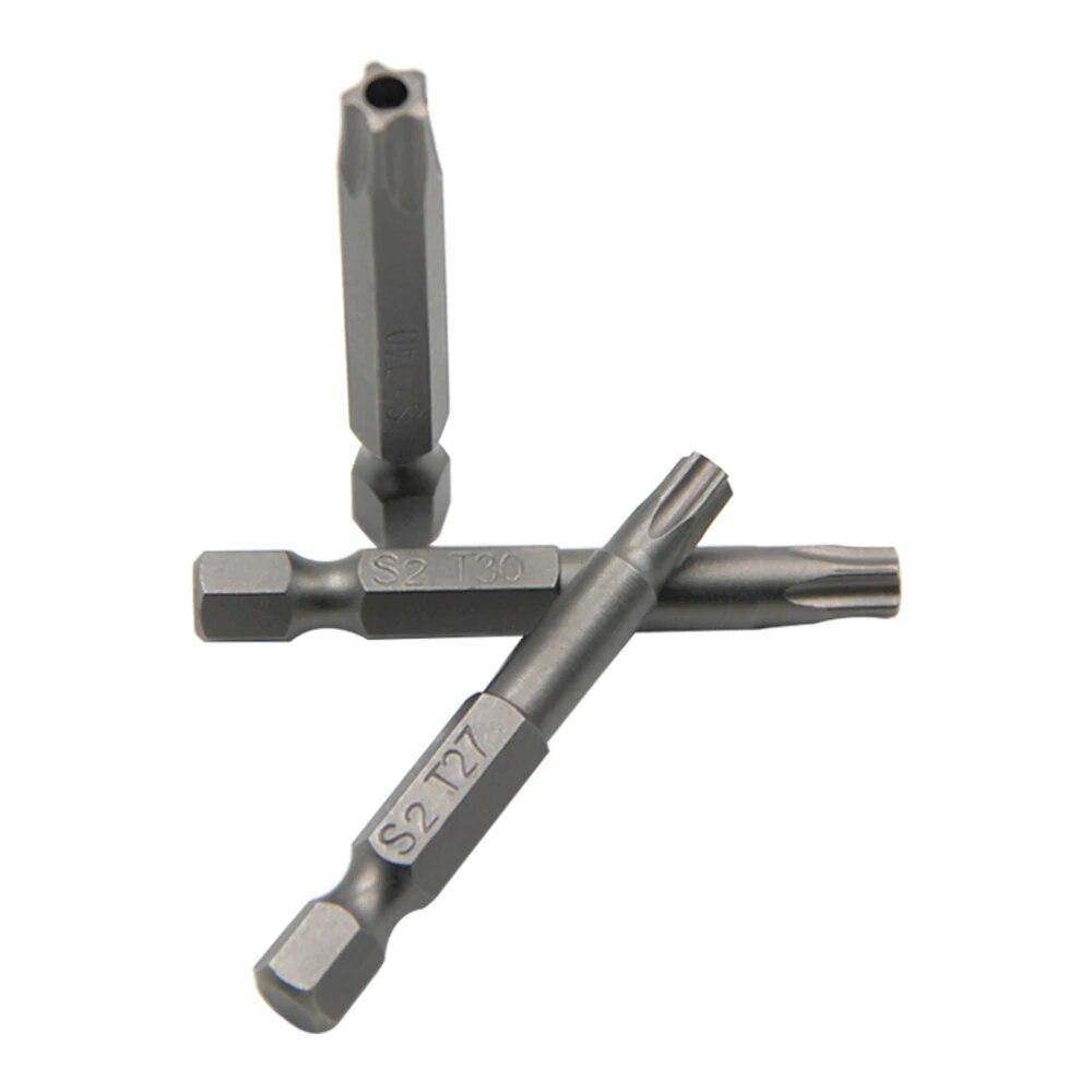 7 buc. Mâner hexagonal Cap de șurubelniță cu cinci stele cu gaură S2 Cap de șurubelniță magnetică T10-T40 Set de instrumente