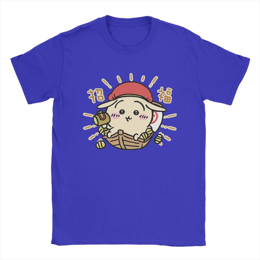 Chiikawa God Of Wealth T Shirt Men Pure Cotton Casual T-Shirts Round Neck Tee Shirt Short Sleeve Clothes Big Size