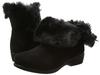 Nouvelle Vogue Relax Rain Shoes, Fluffy Fur 2-Way Rain Short Boots, Black, Size 23 Cm