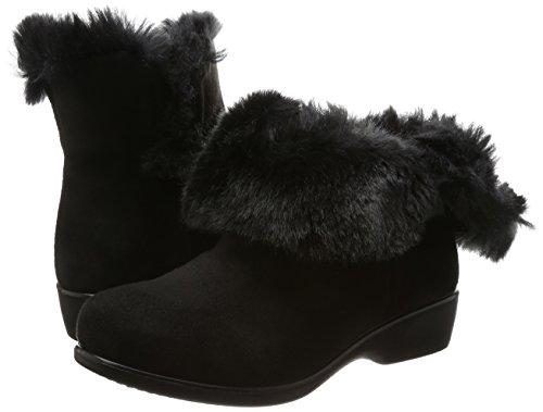 Nouvelle Vogue Relax Rain Shoes, Fluffy Fur 2-Way Rain Short Boots, Black, Size 23 Cm