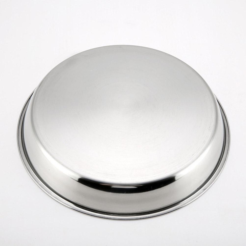 Silver Plate Cake Baking Pan Spaghetti Business Kitchen Round Stainless Steel Dish