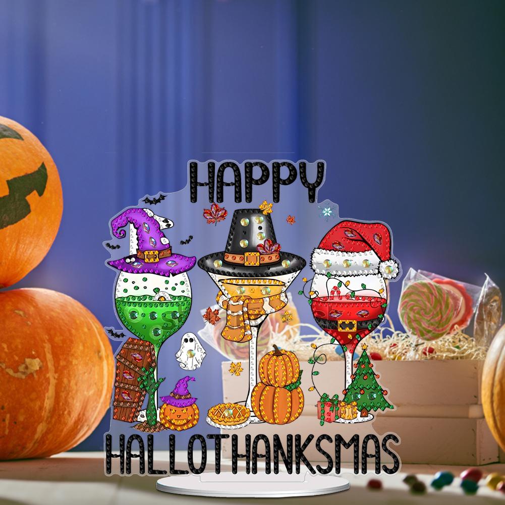 Acrylic Halloween Theme Diamond Painting Tabletop Ornaments Kit Table Top Diamond Painting Ornament Kits Home Bedroom Decoration
