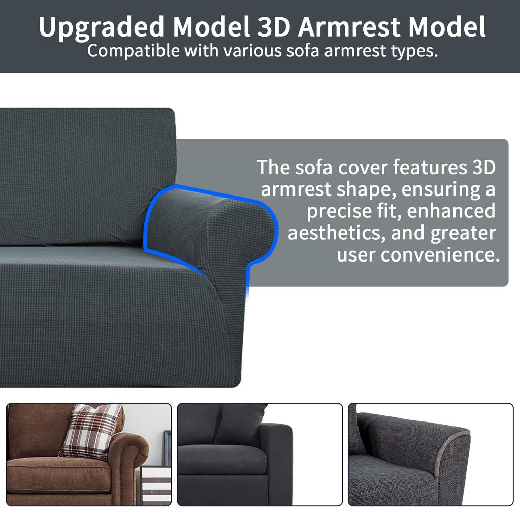 Super Stretch Couch Cover for 1/2/3/4 Seater Couch Sofa Living Room Jacquard Spandex Furniture Protector Dog Pet Friendly Fitted