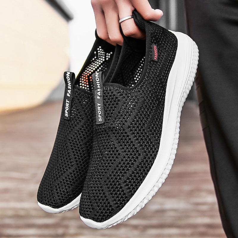 2025 Lightweight Men Casual Shoes Breathable Male Sneakers Anti-slip Flats Outdoor Walking Summer Mesh Loafers for Men Pius Size