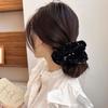 Black and Silver Elastic Hair Tie Sequin Party Hair Accessories Elegant Ponytail Holder  for Women