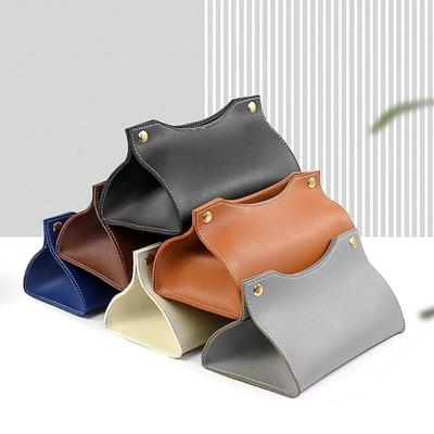 Große Kosmetiktücherbox PU-Leder Küchenaufbewahrung Papierbox Einfacher Serviettenhalter Wohnzimmer Küche