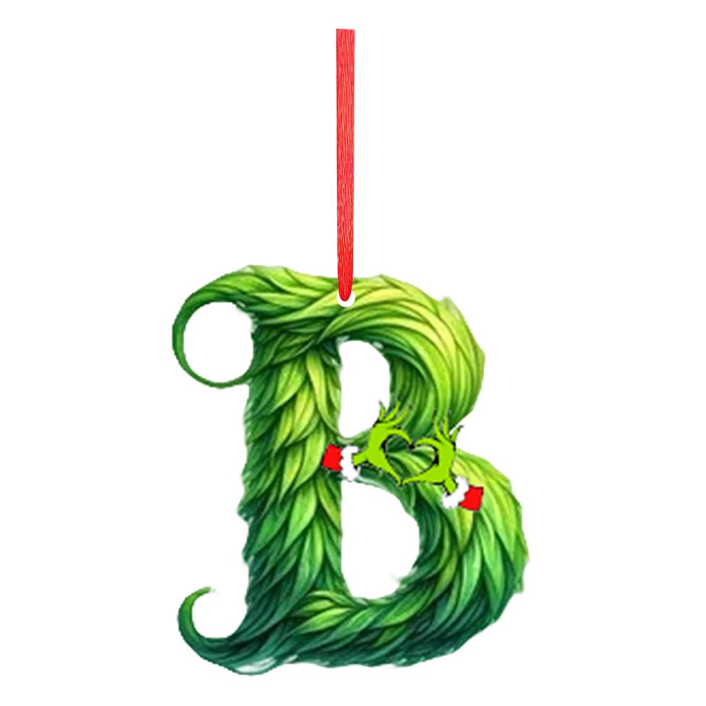 2D 26 Letter  Christmas Ornaments Acrylic Flat Christmas Tree Home Decorations Ornaments