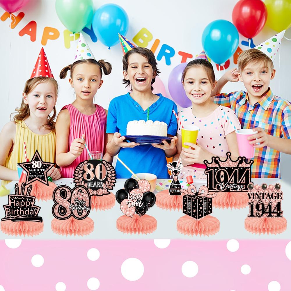 

9pcs Shiny Table Toppers Rose Gold Birthday Centerpieces Pink Honeycomb Centerpieces Desktop
