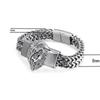 Men's Stainless Steel Lion Head UV-Plated Non-fading Bracelet