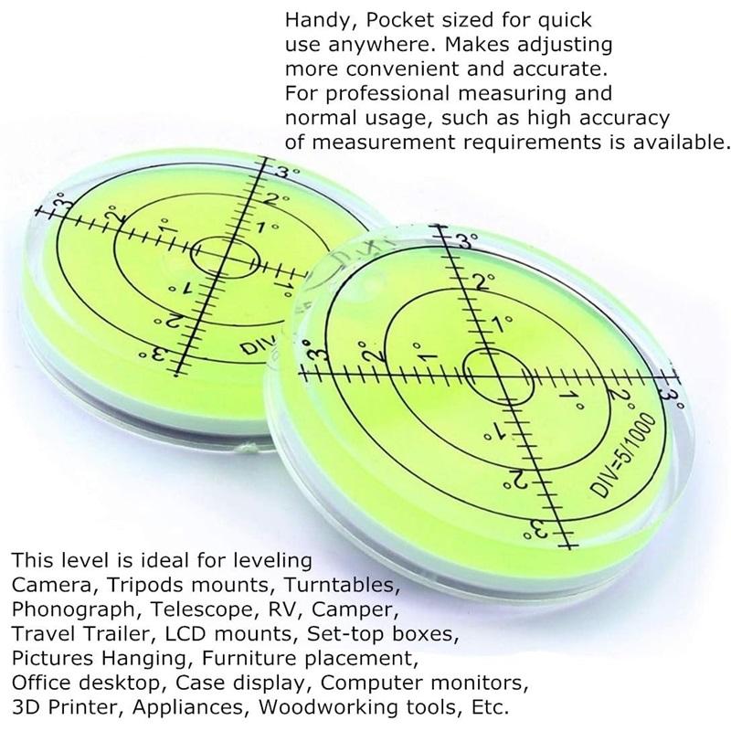 Bublinová vodováha 60 x 12 mm Stupněm označený povrch Kruhová vodováha Kruhové vodováhy Nástroje na měření bublinek