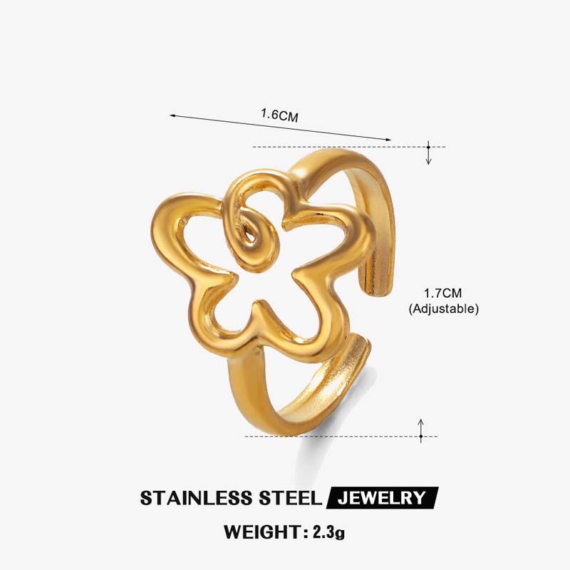 Stainless Steel Line Open Rings for Women Trendy Simple Geometric Adjustable Personality Finger Ring Wedding Party Zircon Gifts