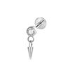 Hot Sale Body Jewelry: Titanium Labret Flatback Tragus Earring Stud Internal Thread Zircon Rings