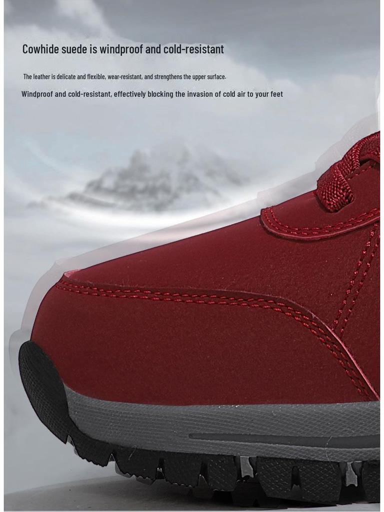 Ghete de iarnă pentru bărbați Northeast cu căptușeală din blană: Bumbac, Cald, Rezistent la zăpadă pentru exterior, Rezistent la frig până la -40°C.