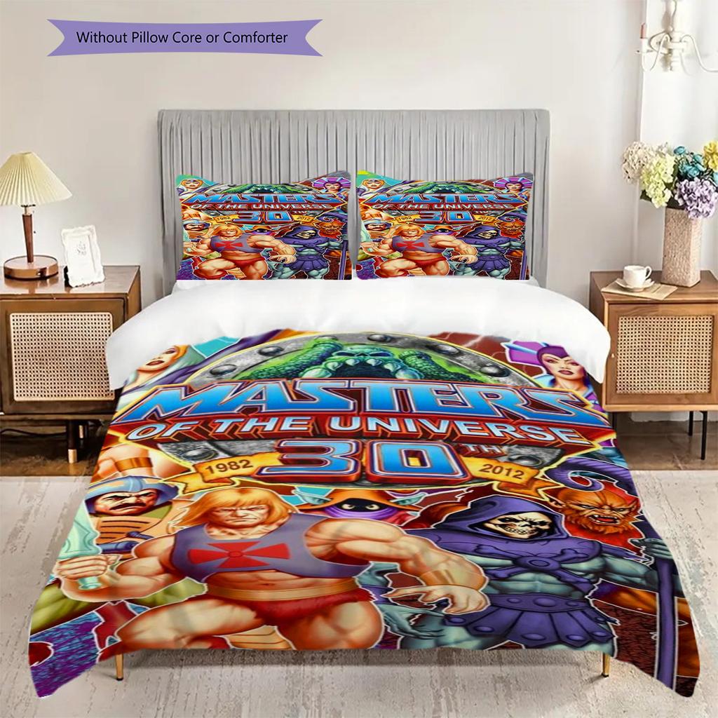 Heman Masters Universe Threepiece Set 1 Duvet Cover 2 Pillowcase Without Core Bedding Set Christmas Birthday Gift Soft And Comfortable