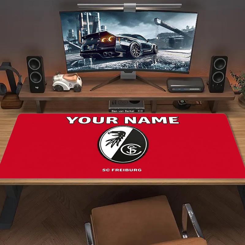 Custom Name SC Freiburg Mouse Pad Large Gaming Table Cushion Non-slip Laptop Tablet Big Mousepad XXL Mat Mini PC Playmat With Lock edge_XIA