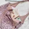 Korean Retro Leopard Print Suede Shoulder Bag - Chic Double-Sided Tote for Early Autumn