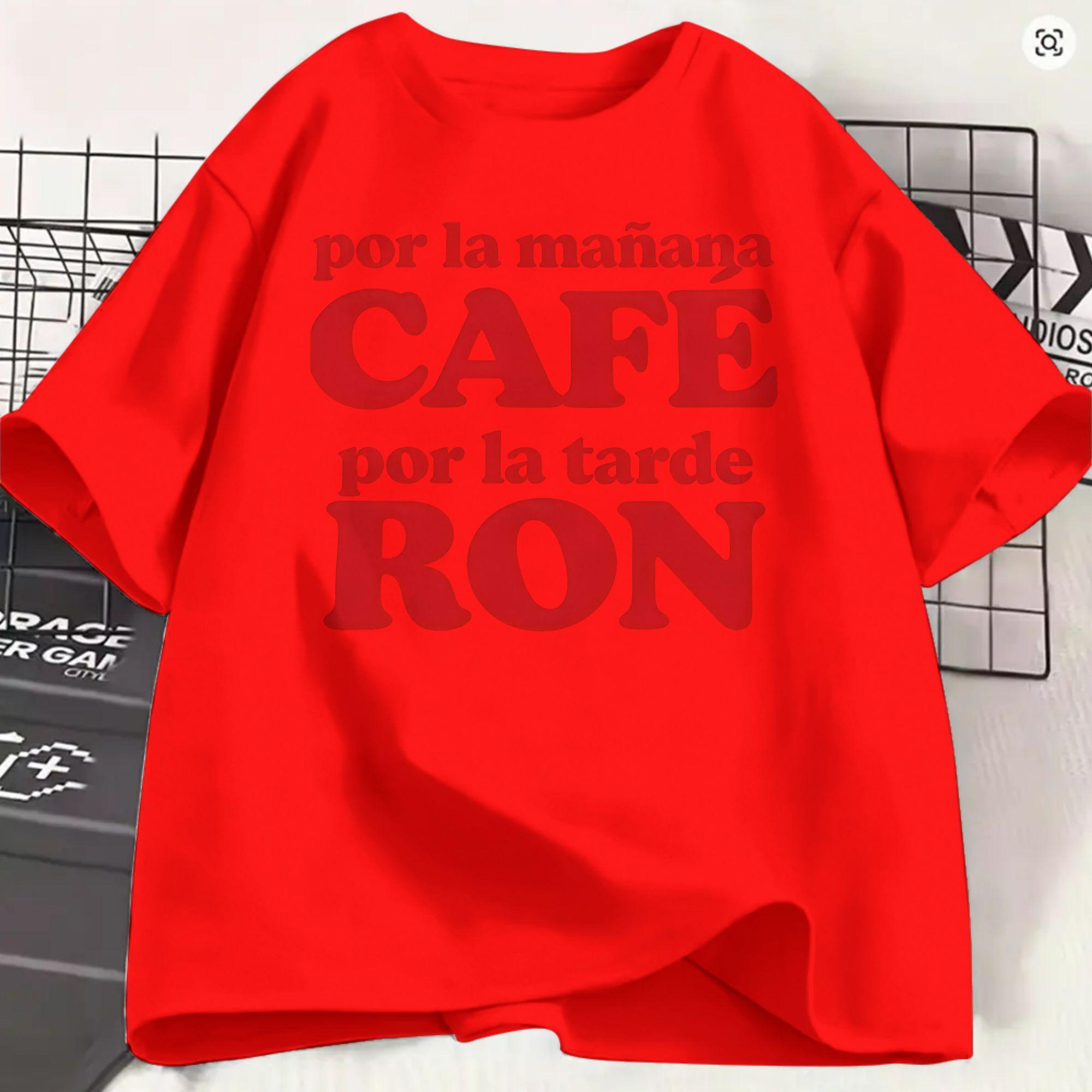 Unisex Rapper Bad Bunnys T Shirt Caf Con Ron Cotton Clothes Vintage Short Sleeve Round Neck Tee Shirt Printing Tshirt S
