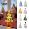 Arbre en Verre Transparent avec Étoile Dorée Figurine de Noël Illuminée Faite à la Main, Mini Cadeau de Noël Lumineux pour Amis Veilleuse, Décoration de Table Artistique pour les Fêtes