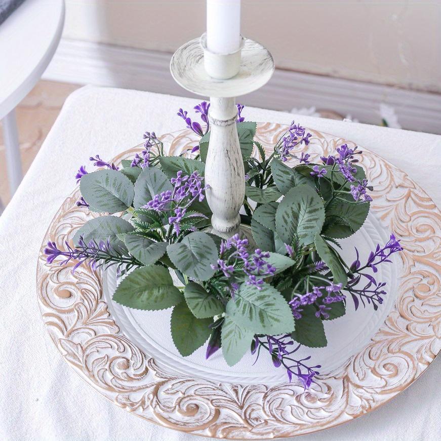 1Pc Simulation Plant Candlestick Garland Ring for Holiday Party Wedding Home Lampstand Props Decoration