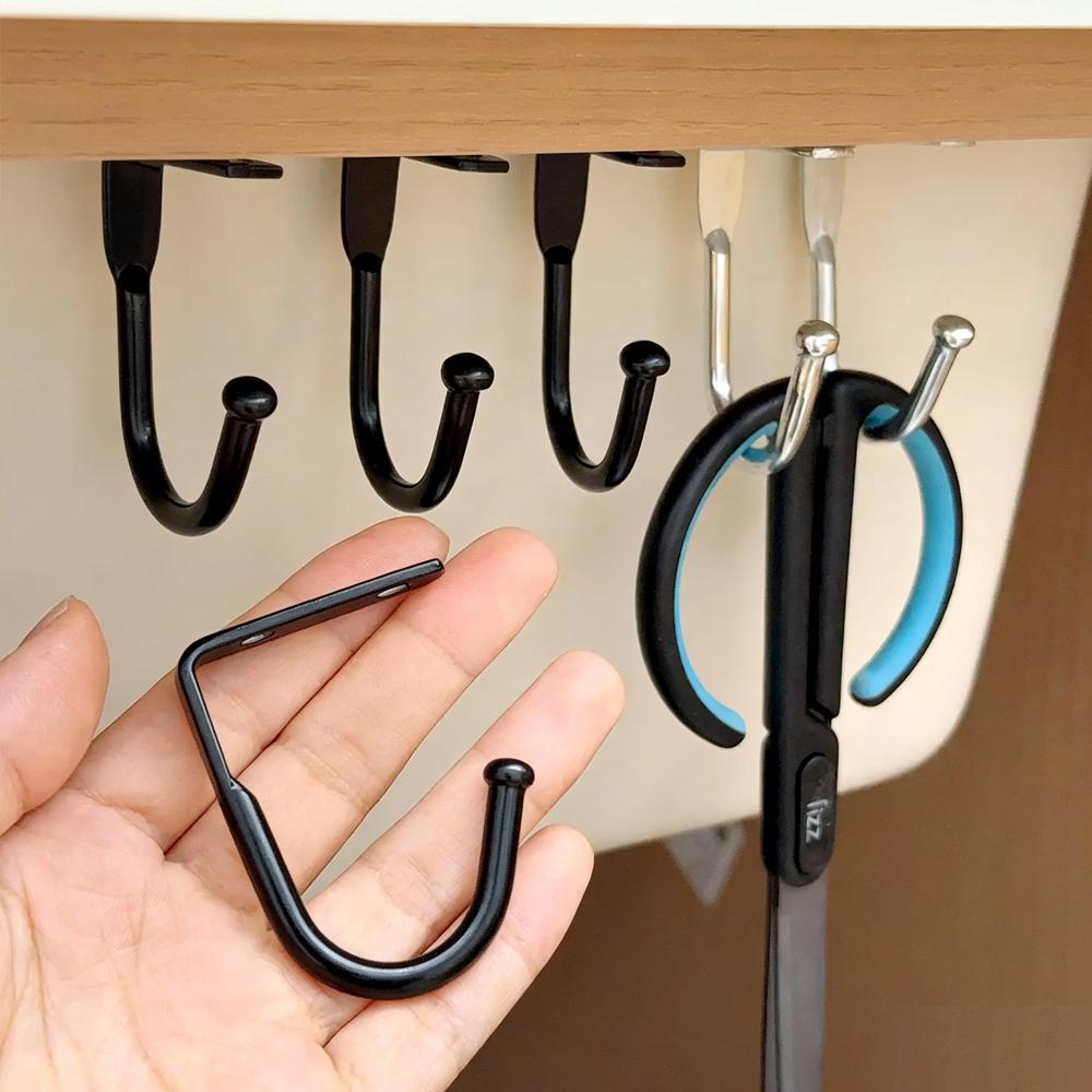 Screw Mounted Ceiling Hook, Heavy Duty Hanger For Kitchen Closet, J-shaped Hanging Hook for Towel Cup Clothes Multi-Purpose Hook