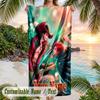 One Piece Beach Towel, Personalized Custom Name Text, Quick Dry Large Absorbent Towel For Beach Pool