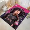 Pink Football Artwork with Male Player Print Non-slip Rug Suitable for Living Room and Bedroom Sofas.