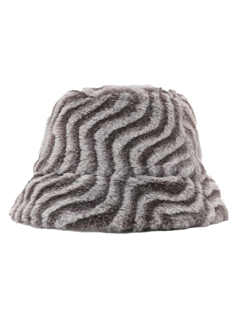 DILETTANTISME Brown Angel Ring Fur Bucket Hat