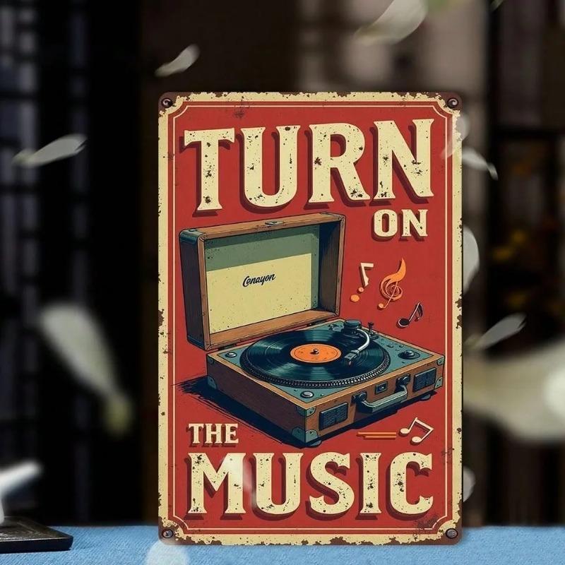 Vintage Tin Wall Art Jazz Music Metal Sign Retro Home Decor