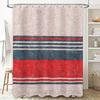 Modern Striped Bath Shower Curtain Red Blue Decorative Fabric Shower Curtain For Bathroom With Silver Grommet Top Universal Fit