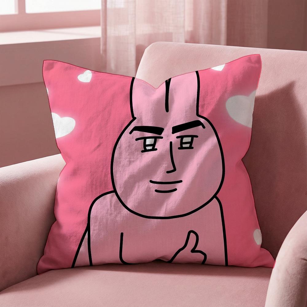 my friend rabbit Cushion Cover Multi-Scene Pillow Cover for Home & Car - Reversible, Soft & Durable for Daily Use