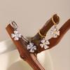 Personalized Stainless Steel Plated 18K Gold Earrings Exquisite Flower Design Women's Jewelry Gift