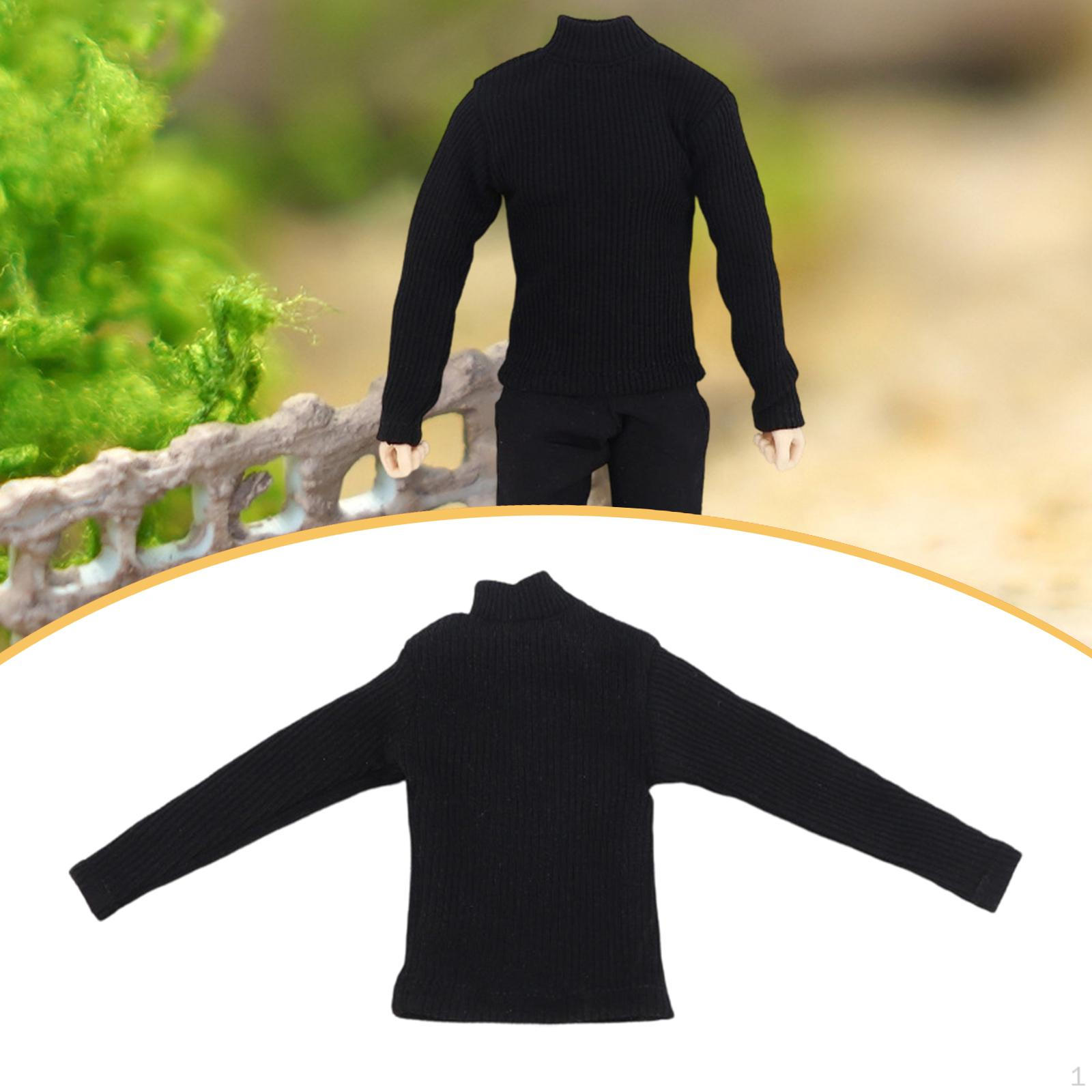 

1/6 Action Figure Clothes 12 inch Male Dressing up Long Sleeved Model Trendy Doll Knitted чёрный