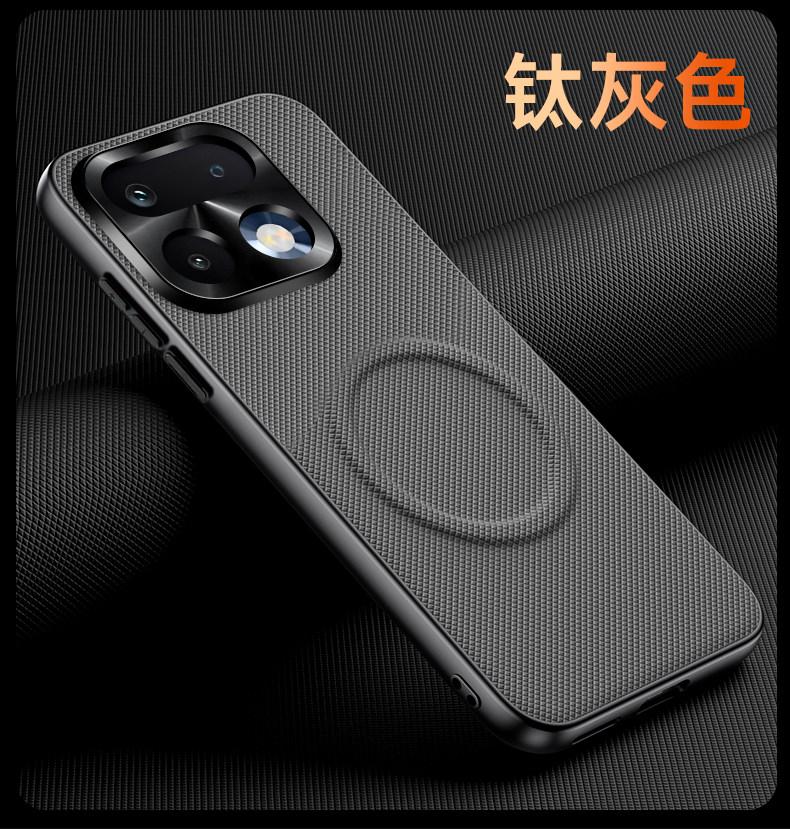 For Realme 16 Pro Plus Case Fashion Magnetic For MagSafe Matte Fine Grain PU Leather Silicone Phone Cover Metal Lens Frame Shell