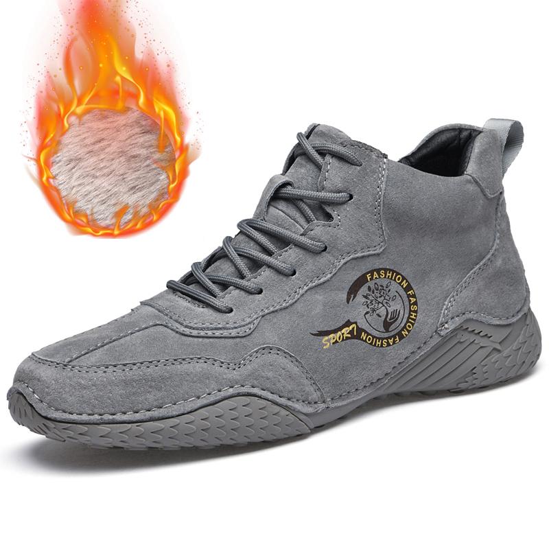 

Ботинки из натуральной кожи ручной работы, мужская обувь, удобные ботильоны для мужчин, повседневная обувь, мокасины, мужские зимние ботинки 43 серый