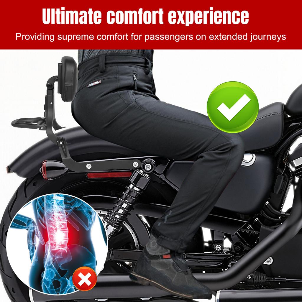 Motorcycle Passenger Backrest Pad Adjustable Rider Backrest Rotatable Multi-Purpose for Harley14-22 Street750/500 XG750/500