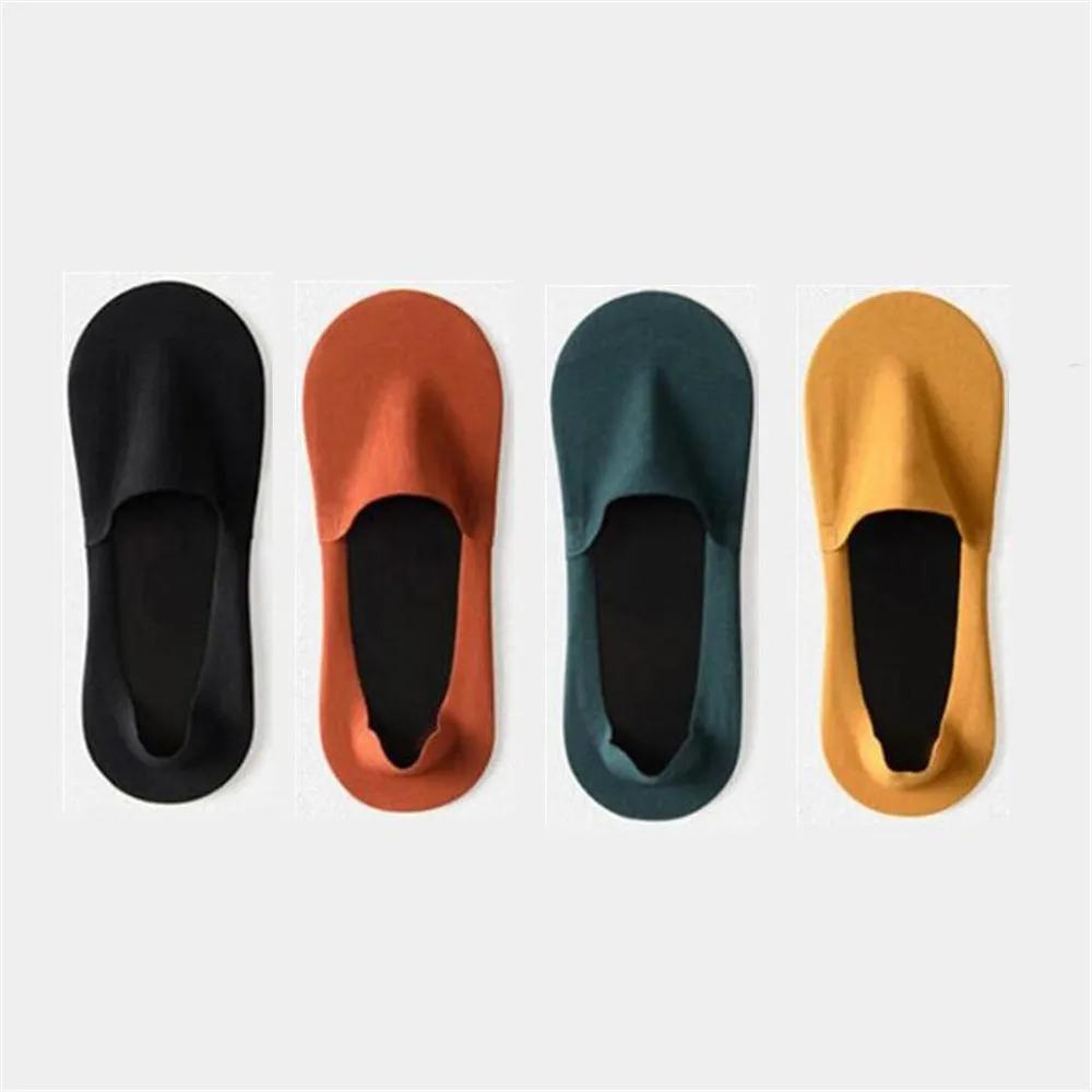 4 Pairs Ice Silk Socks Men Low Tube Summer Ultra-thin COTTON Bottom Socks Breathable Slippers Comfortable Soft Sokken