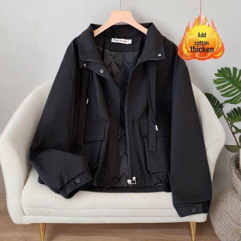 

Женская 2025 Плюс Хлопковая Куртка с Капюшоном - Тонкая, Свободная, Зимняя Верхняя Одежда S [Under 100 Jin]