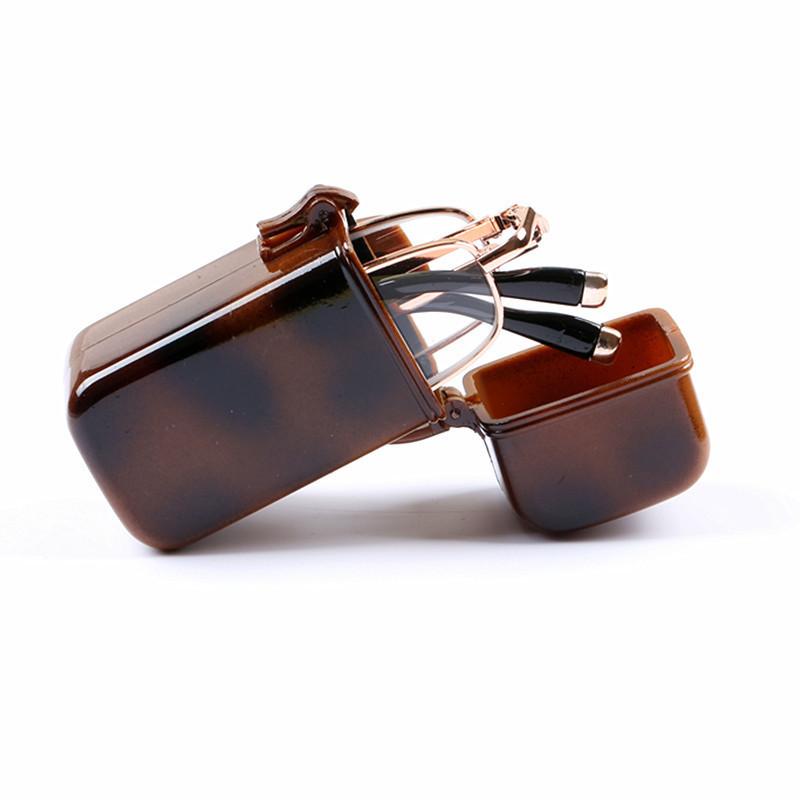 Glass reading glasses high definition anti-blue light portable folding flower glasses high sense reading glasses with box I