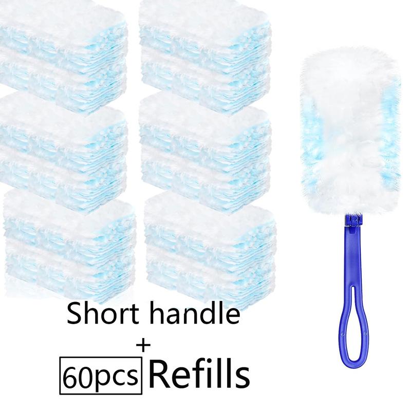 Disposable Electrostatic Duster Brush with Adjustable Handle Replace Refills for Home Office Blinds Car Duster Cleaning Tool