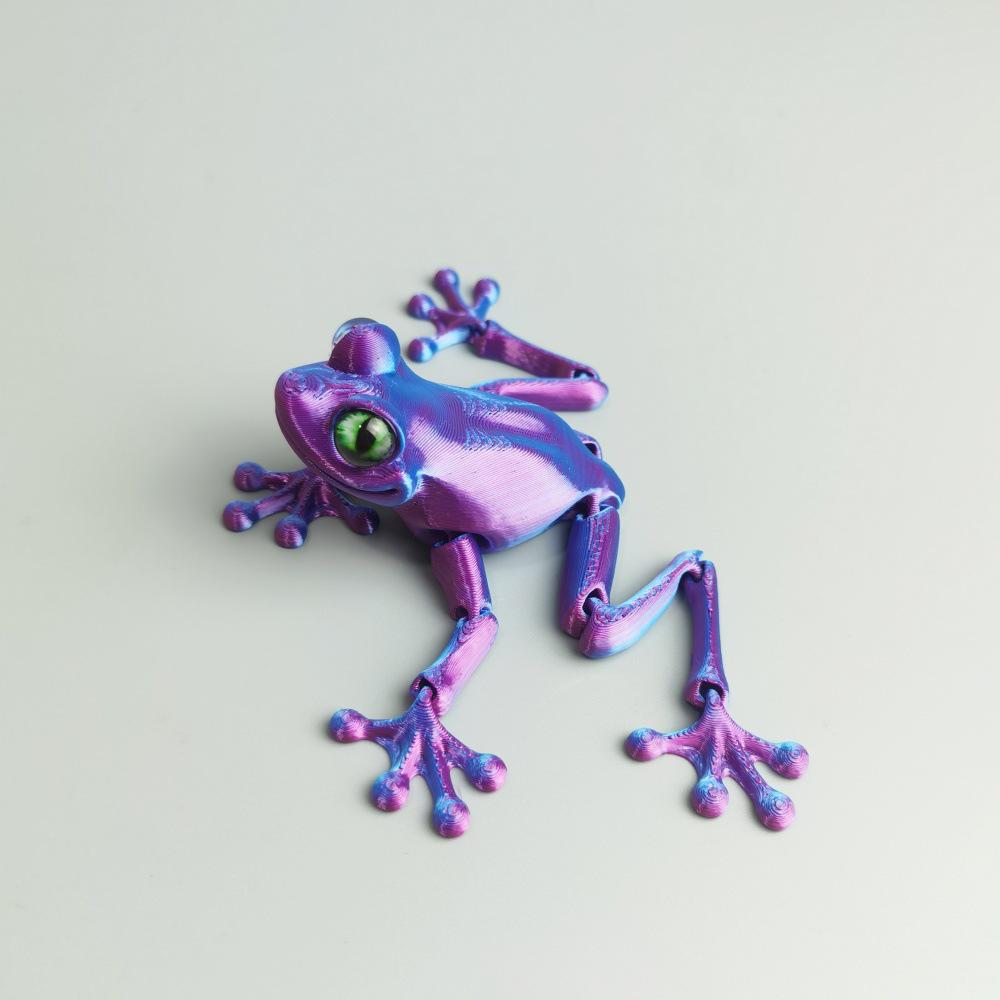Realistic 3D Frog Toy with Movable Joints - Desktop Ornament and Gift Collection