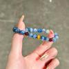 Faraway Green Mountains Chinese-Style Garnet & Blue Kyanite Layered Retro Bracelet