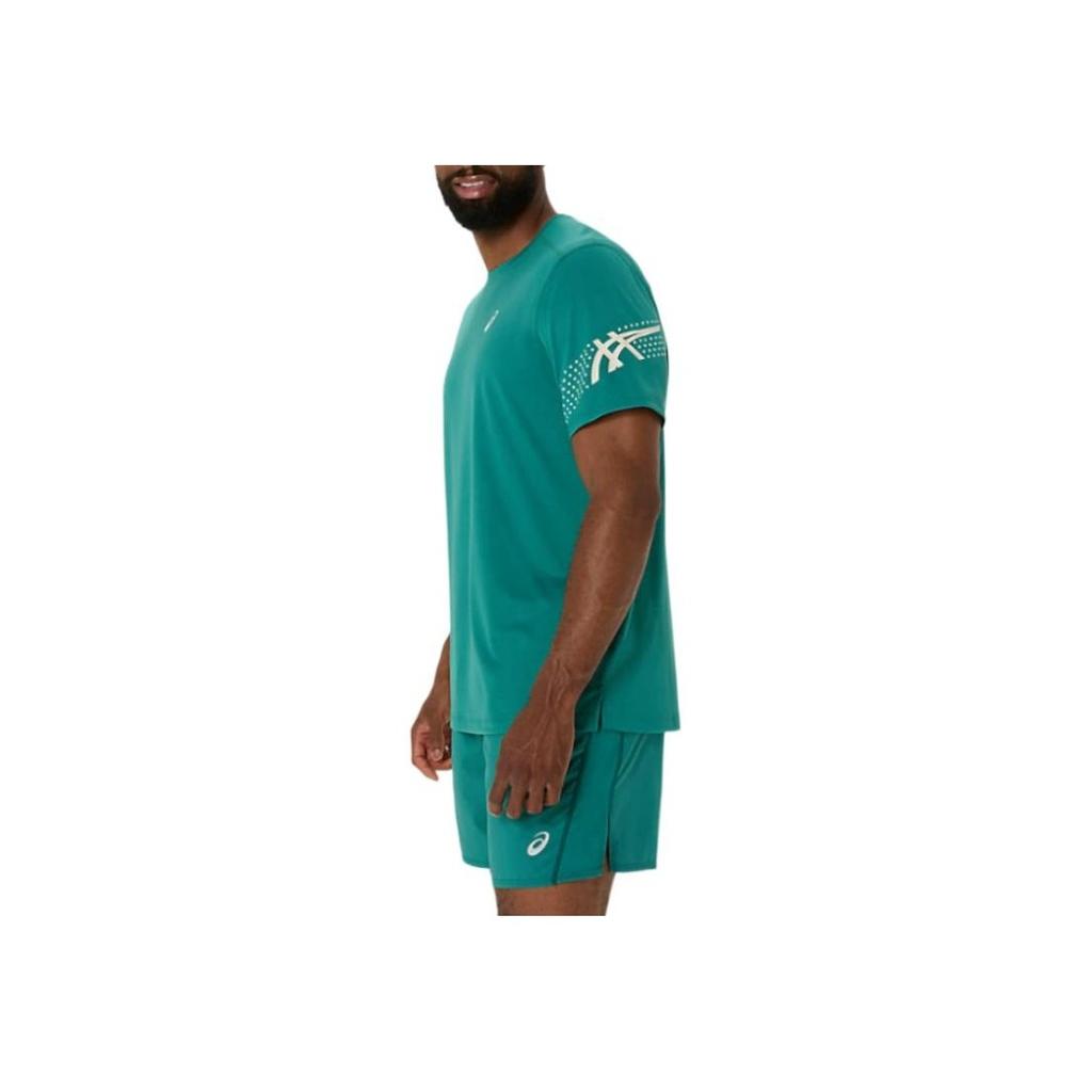 Asics Logo Round Neck Short Sleeve Pullover T-Shirt Men Tops Green 2011D300-300