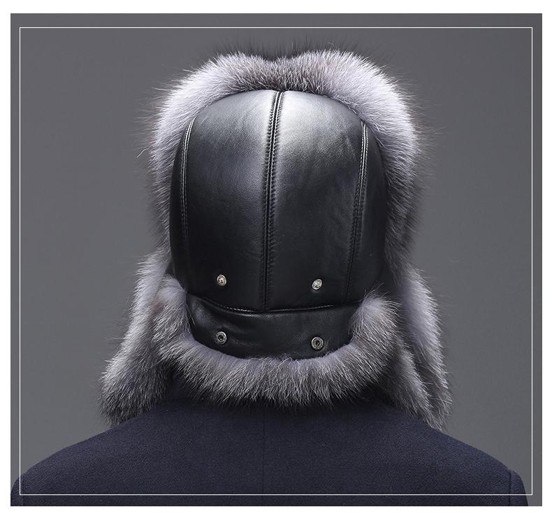 Fox Hair Lei Feng Hat Men's Raccoon Hair Northeast Winter Middle-aged and Elderly Warm Fur Leather Cotton Hat Men's Winter