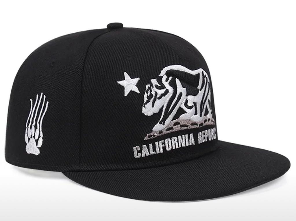 Sproutsy Flat Visor Cap, Embroidered Snapback Cap, California Republic