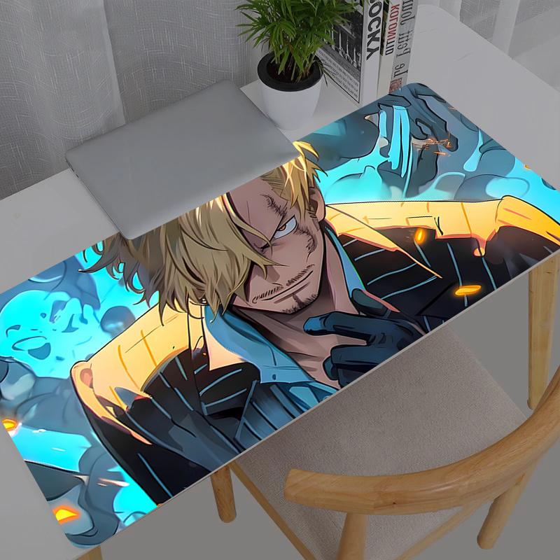 Large Mouse Pad One Piece Sanji Anime Office Desk Mats Pc Gaming Accessories Xxl Mouse Pad Laptop Keyboard Mat