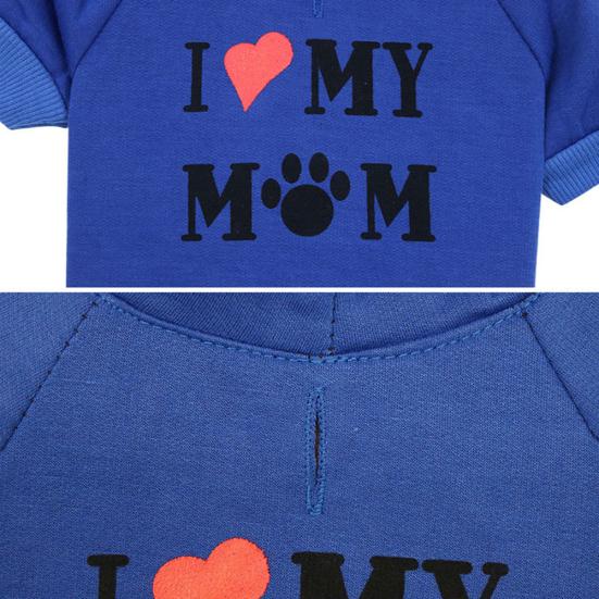 Pet Dog Short Sleeve Hooded T-Shirt I Love My Mom Letter Print Puppy Hoodies