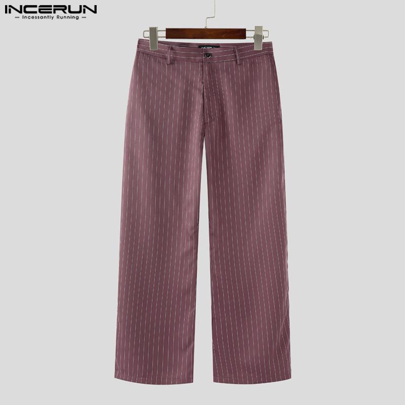 INCERUN Ensembles Deux Pièces Homme Gilet Rayé Sans Manches Court et Pantalon Long Droit